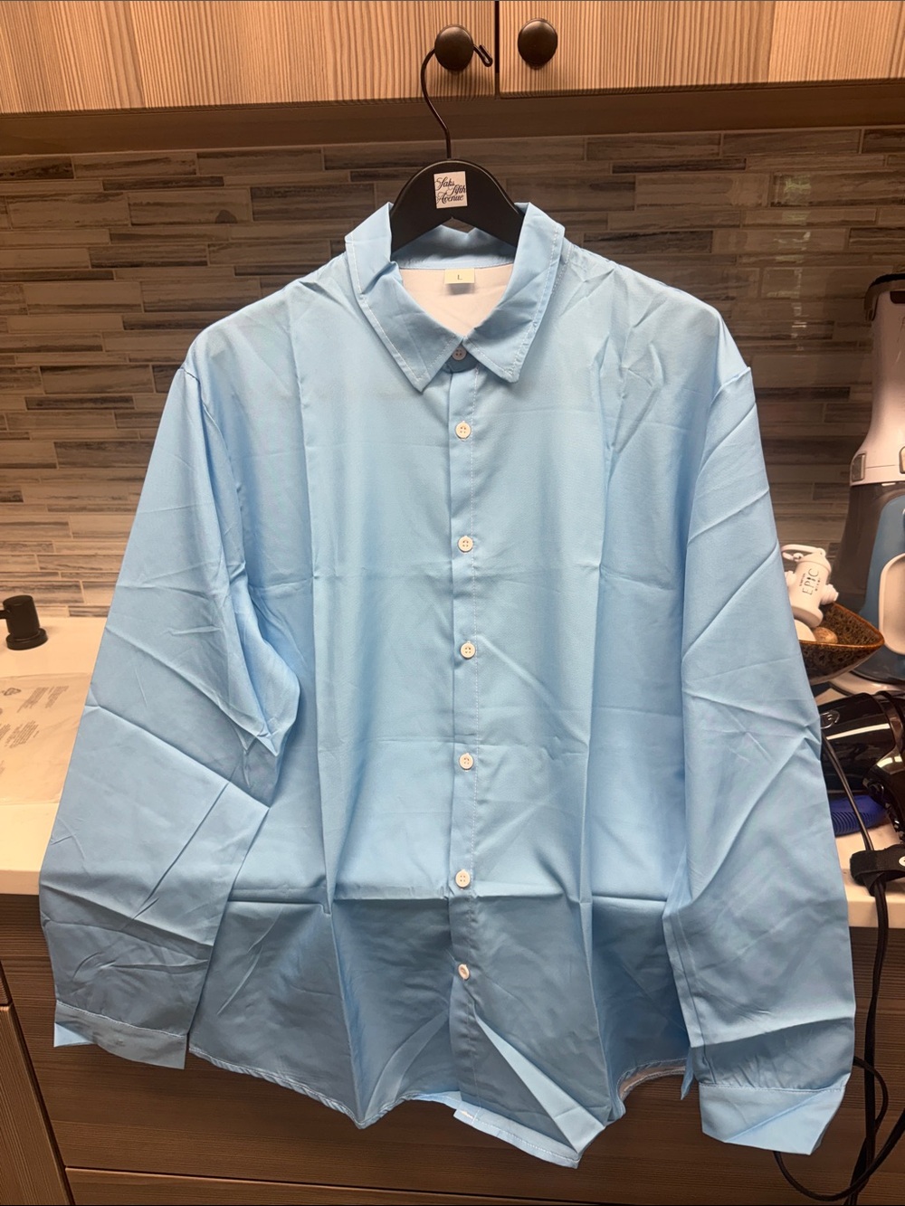 Men's Sky Blue Button-Down Shirt NEW
